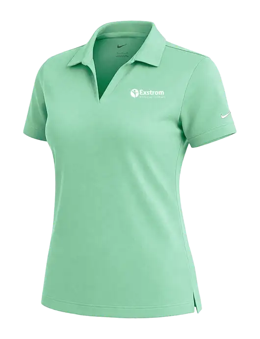 NIKE Very Light Green Womens Dri-Fit Micro Pique Polo w/Exstrom Logo