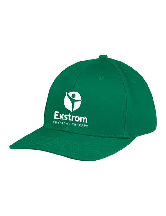 Premium Modern Structured Twill Kelly Green Snapback Cap w/Exstrom Logo
