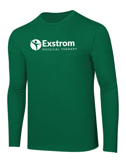 Ring Spun Kelly Green 4.5 oz Long Sleeve T-Shirt w/Exstrom Logo