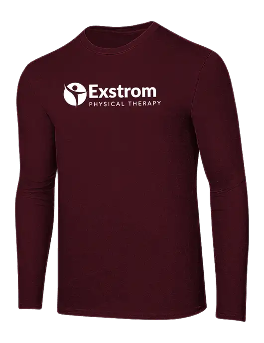 Ring Spun Maroon 4.5 oz Long Sleeve T-Shirt w/Exstrom Logo