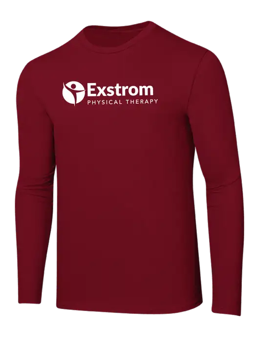 Ring Spun Cardinal 4.5 oz Long Sleeve T-Shirt w/Exstrom Logo