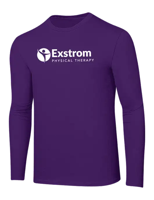 Ring Spun Purple 4.5 oz Long Sleeve T-Shirt w/Exstrom Logo