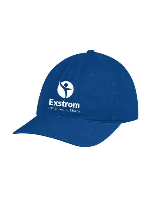 Garment Washed Unstructured Twill Royal Cap w/Exstrom Logo