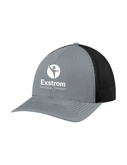 Richardson Adjustable Snapback Original 112 Trucker Cap Heather Grey w/Black Mesh w/Exstrom Logo