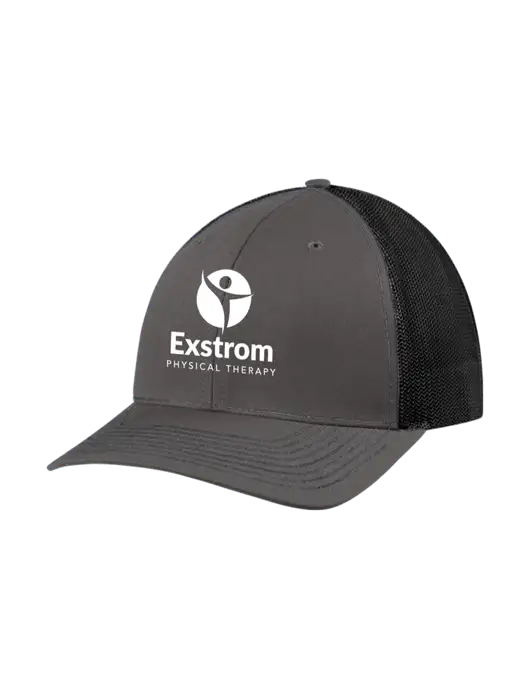Richardson Adjustable Snapback Original 112 Trucker Cap Dark Grey w/Black Mesh w/Exstrom Logo