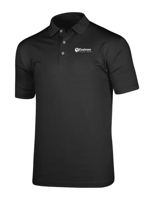Callaway Vibrant Black Ventilated Polo w/Exstrom Logo