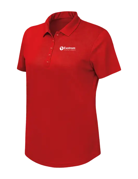 Callaway Womens Birdseye Red Polo w/Exstrom Logo
