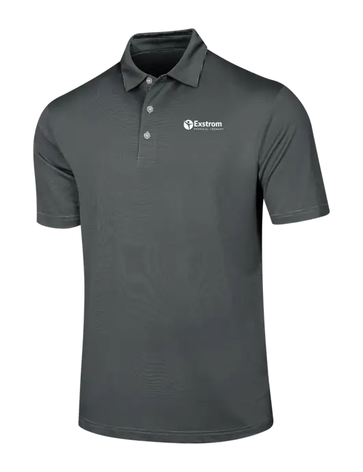 Callaway Black Fine Line Stripe Polo w/Exstrom Logo
