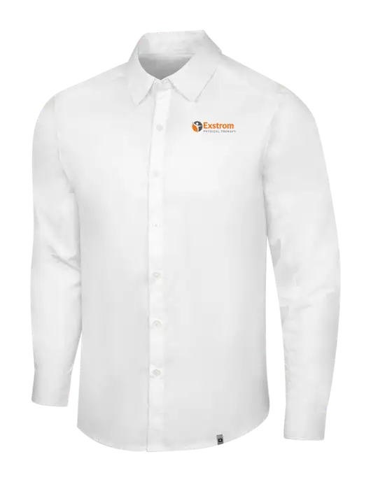 OGIO White Commuter Woven Shirt w/Exstrom Logo