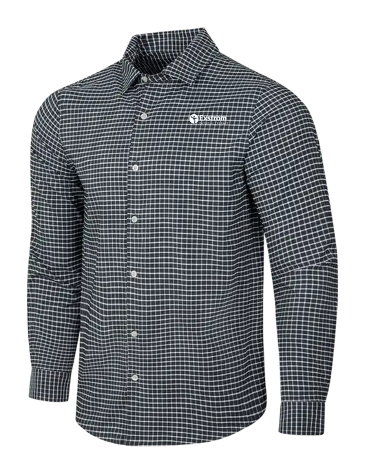 Dark Grey/White City Stretch Shirt w/Exstrom Logo