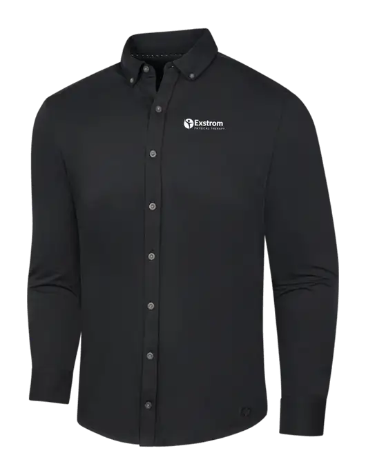 OGIO Blacktop Modern Code Stretch Button-Up Shirt w/Exstrom Logo