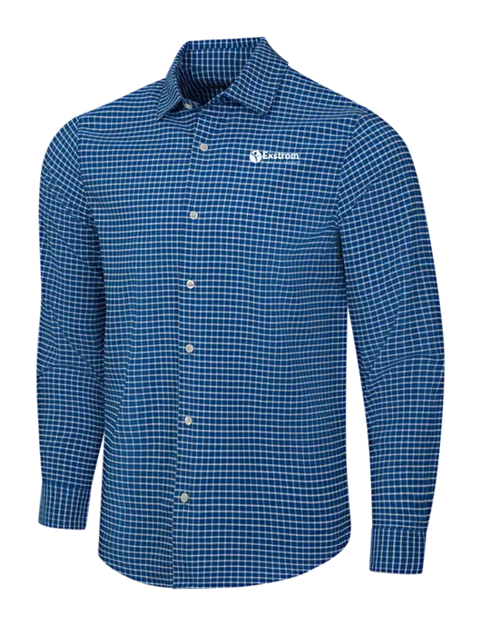 Navy/White City Stretch Shirt w/Exstrom Logo