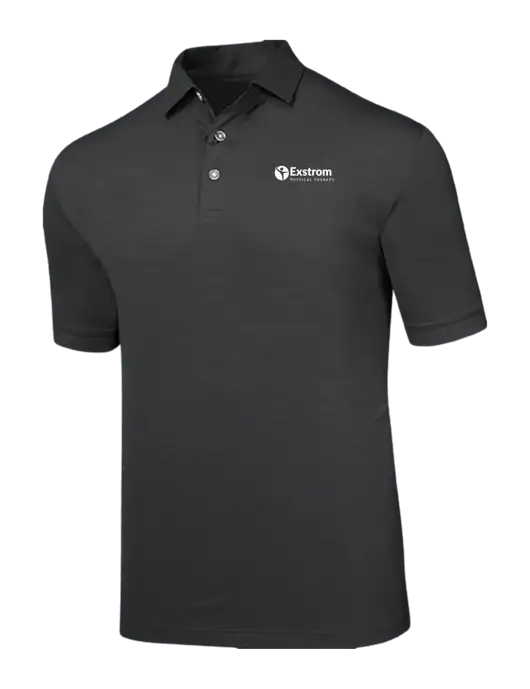 Callaway Black Fashion Tonal Polo w/Exstrom Logo