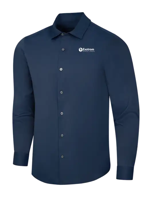 Navy City Stretch Shirt w/Exstrom Logo