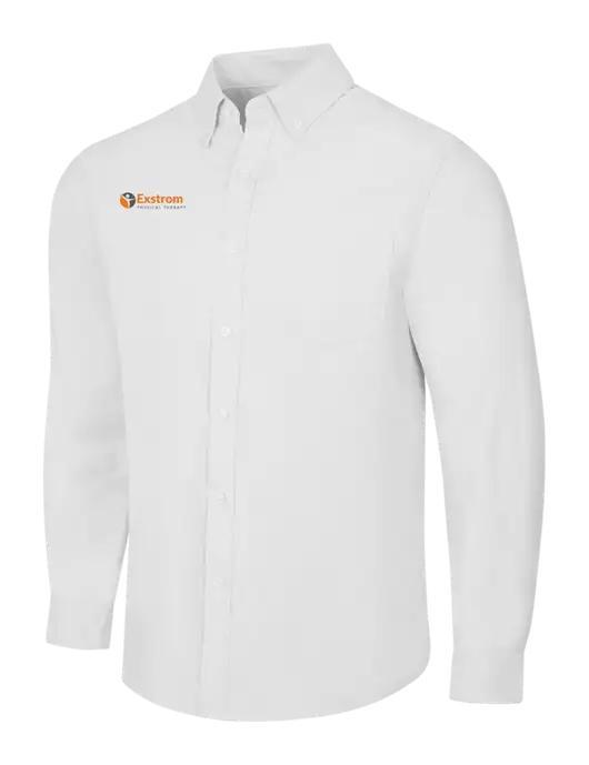 White SuperPro Oxford Shirt w/Exstrom Logo
