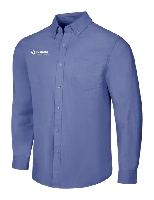Navy SuperPro Oxford Shirt w/Exstrom Logo