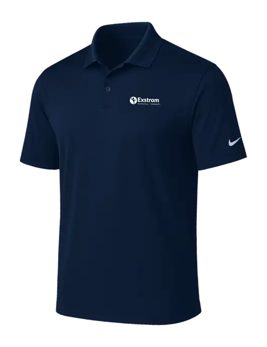 NIKE Navy Victory Solid Polo w/Exstrom Logo