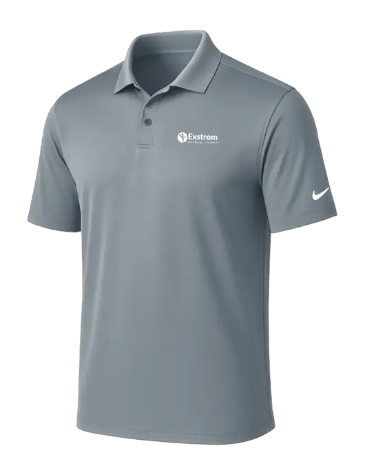 NIKE Medium Grey Victory Solid Polo w/Exstrom Logo