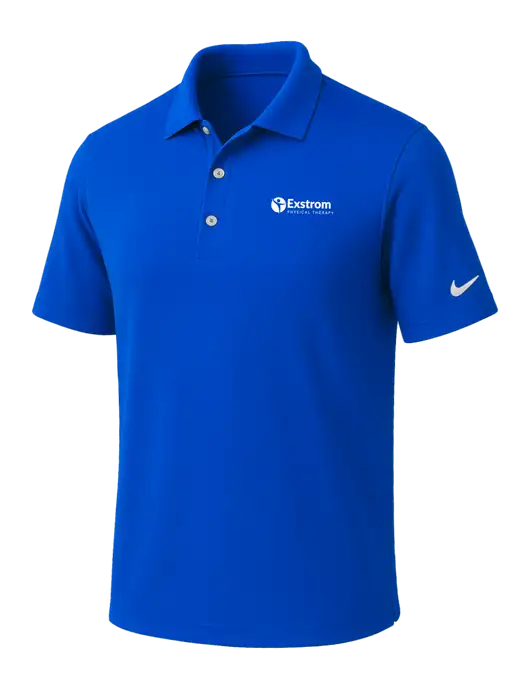 NIKE Royal Dri-Fit Micro Pique Polo w/Exstrom Logo