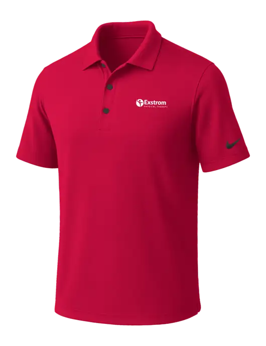 NIKE Red Dri-Fit Micro Pique Polo w/Exstrom Logo