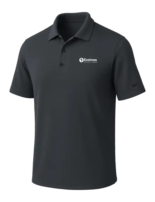 NIKE Dark Grey Dri-Fit Micro Pique Polo w/Exstrom Logo