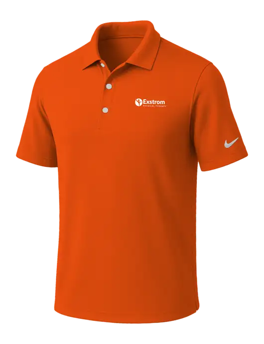 NIKE Orange Dri-Fit Micro Pique Polo w/Exstrom Logo
