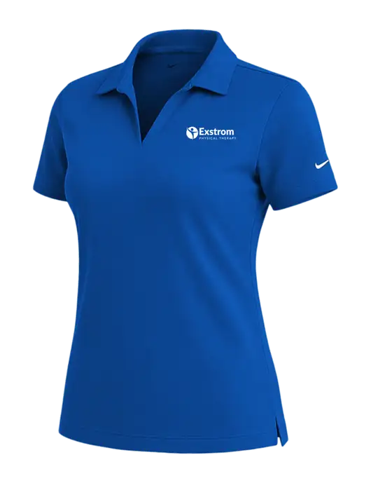 NIKE Royal Womens Dri-Fit Micro Pique Polo w/Exstrom Logo