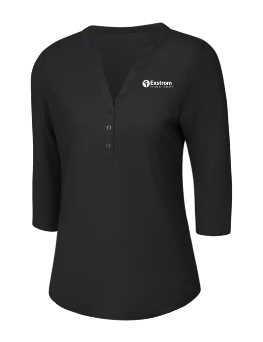 OGIO Blacktop Jewel Henley w/Exstrom Logo