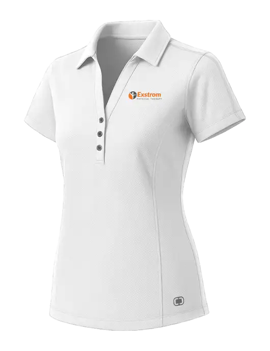 OGIO Womens White ONYX Polo w/Exstrom Logo