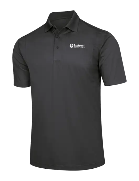 Dark Grey Micropique Sport-Wick Polo w/Exstrom Logo