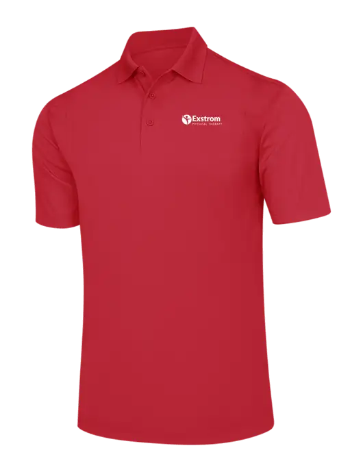 Red Micropique Sport-Wick Polo w/Exstrom Logo