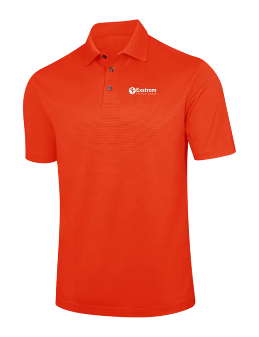 Orange Performance Fine Jacquard Polo w/Exstrom Logo