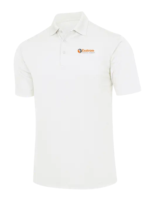 White Micropique Sport-Wick Polo w/Exstrom Logo