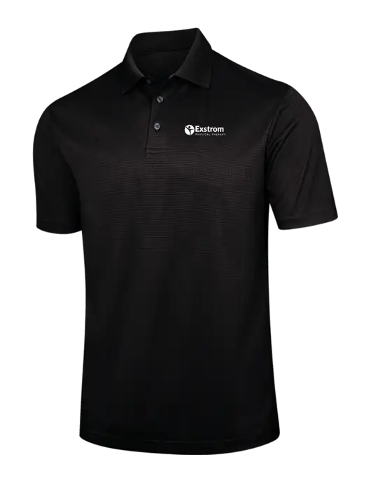 Black Performance Fine Jacquard Polo w/Exstrom Logo