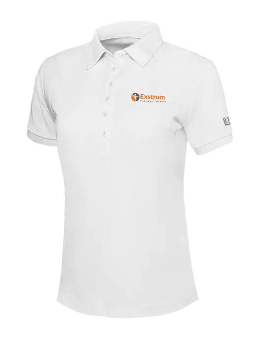 OGIO Womens Bright White Jewel Polo w/Exstrom Logo