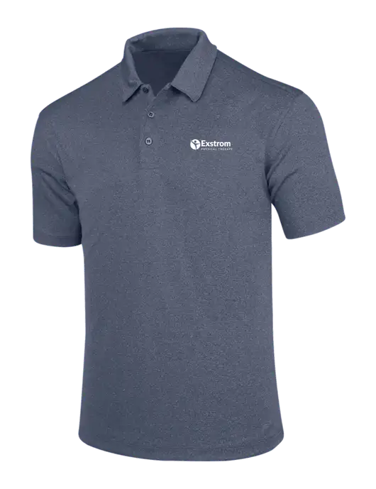 True Navy Trace Heather Polo w/Exstrom Logo