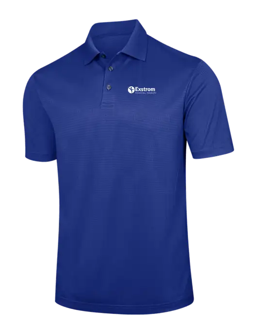 Dark Royal Blue Performance Fine Jacquard Polo w/Exstrom Logo