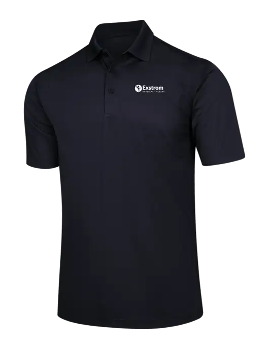 Black Micropique Sport-Wick Polo w/Exstrom Logo