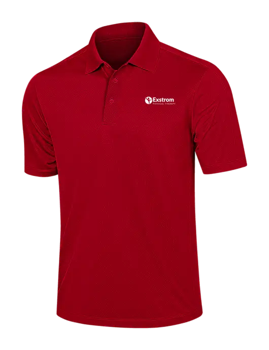 Red Diamond Textured Jacquard Polo w/Exstrom Logo