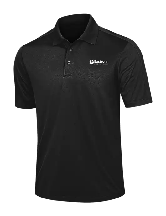 Black Diamond Textured Jacquard Polo w/Exstrom Logo