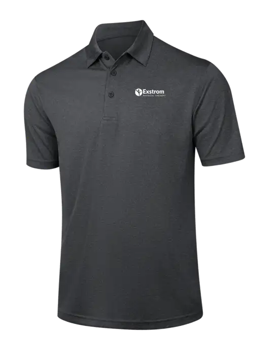 Dark Grey Heather Contender Polo w/Exstrom Logo