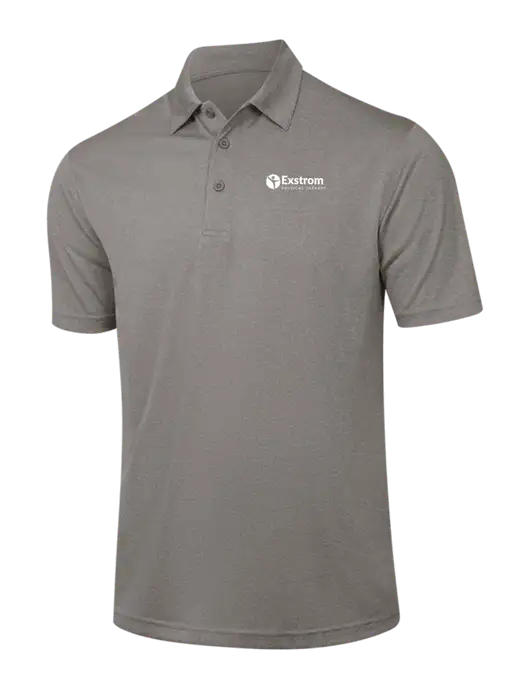 Medium Grey Heather Contender Polo w/Exstrom Logo