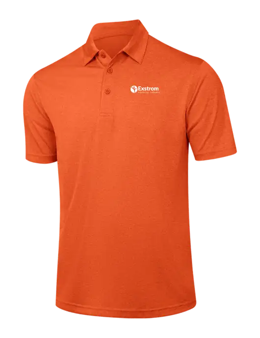 Orange Heather Contender Polo w/Exstrom Logo