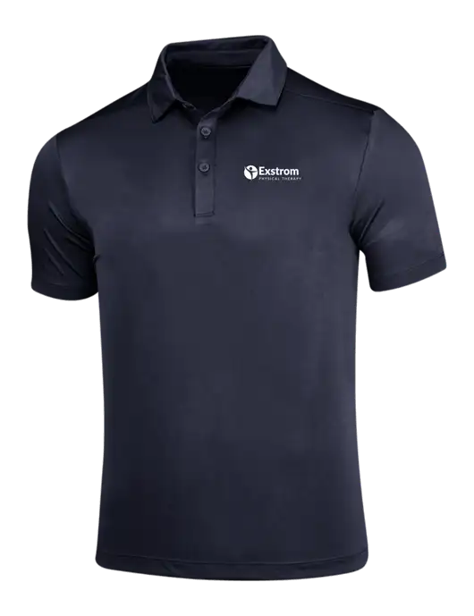 Navy Posi-UV Pro Polo w/Exstrom Logo