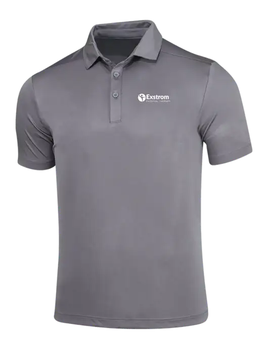 Dark Smoke Grey Posi-UV Pro Polo w/Exstrom Logo