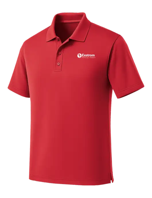 Red Dry Zone UV Micro Mesh Polo w/Exstrom Logo