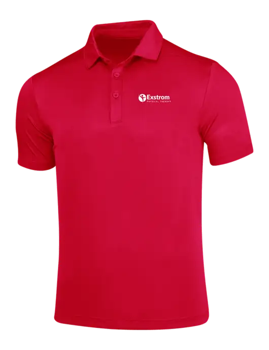 True Red Posi-UV Pro Polo w/Exstrom Logo