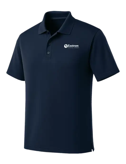 Dark Navy Dry Zone UV Micro Mesh Polo w/Exstrom Logo
