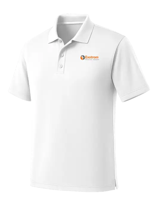 White Dry Zone UV Micro Mesh Polo w/Exstrom Logo