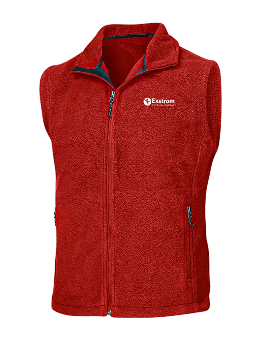 Red Fleece Vest w/Exstrom Logo